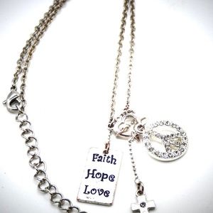 Peace & Love Charm Necklace